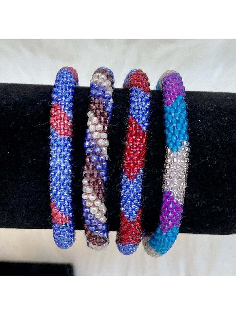 HAND CRAFTED in Nepal Beaded Bracelets (set of 4) #155